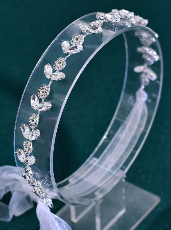 Bridal Alloy Headband With Organza Fabric
