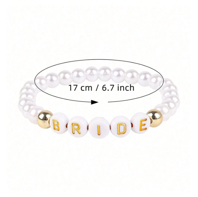 5pc Pearl Bride & Bridesmaids  Bracelet Set