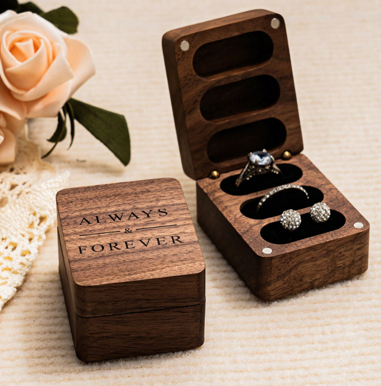 Always  & Forever 3 Slot Ring Box