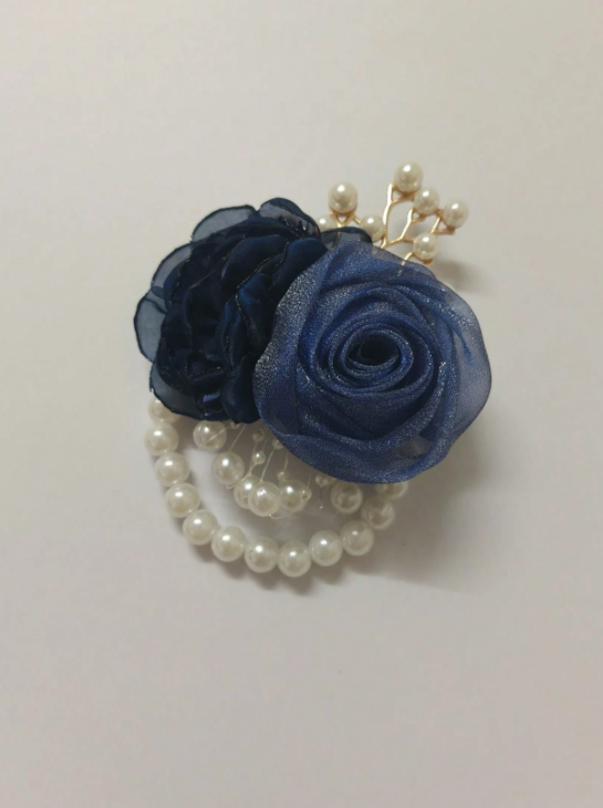 Artificial Blue Rose Wrist Flower
