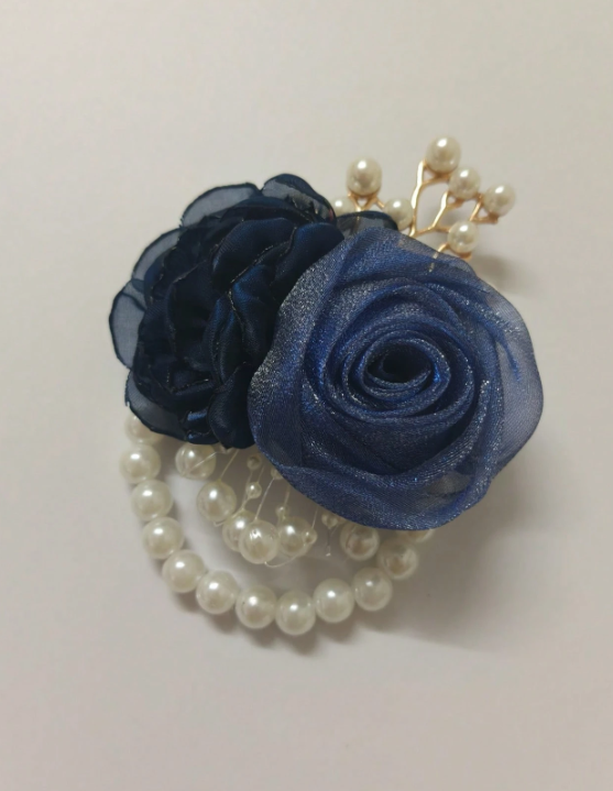 Artificial Blue Rose Wrist Flower