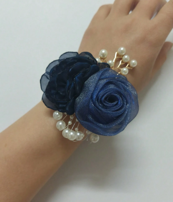 Artificial Blue Rose Wrist Flower