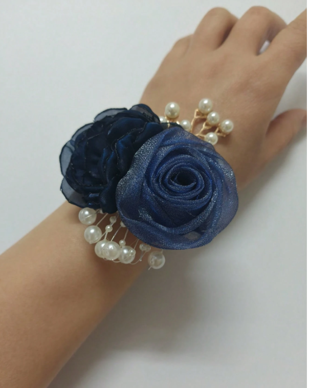 Artificial Blue Rose Wrist Flower