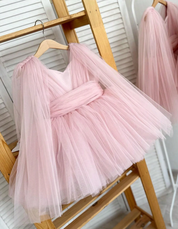 Sleeveless Mesh Elegant Party Dress pink