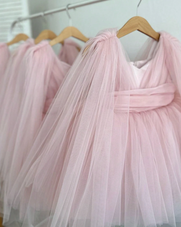 Sleeveless Mesh Elegant Party Dress pink