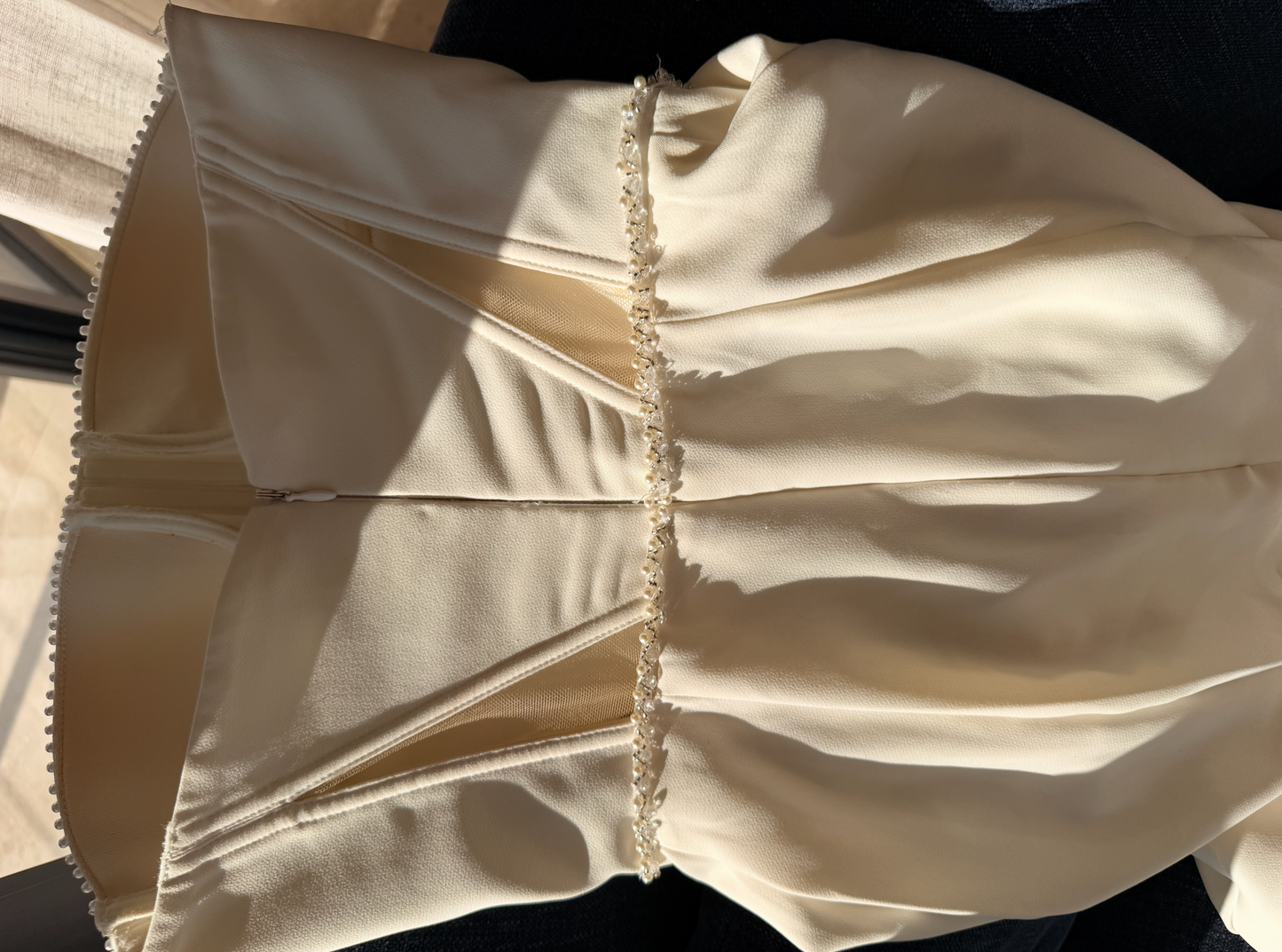 Tender Glow | Customised Pearl Beaded Pollardi Gown with Detachable Bow & Train