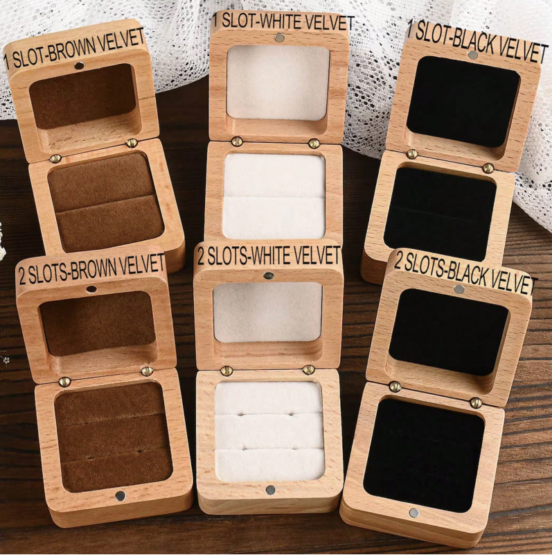 Personalized Engraved Wood Ring Bearer Box