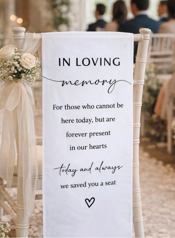 In Loving Memory Wedding Chair Banner