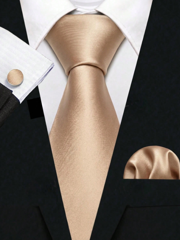 8cm Champagne Tie Set Groomsman