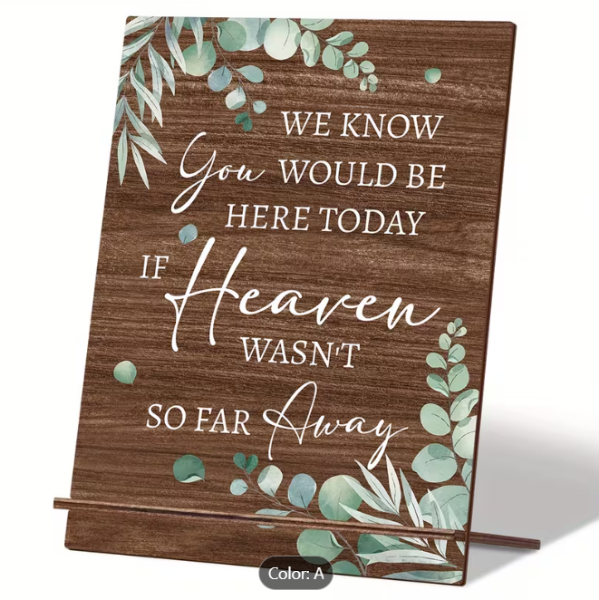 In Loving Memory Wedding Sign green leaves