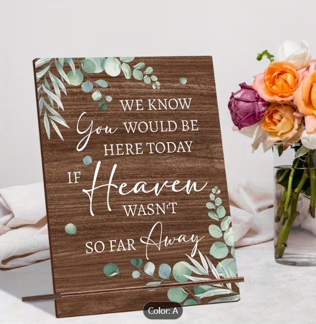 In Loving Memory Wedding Sign green leaves