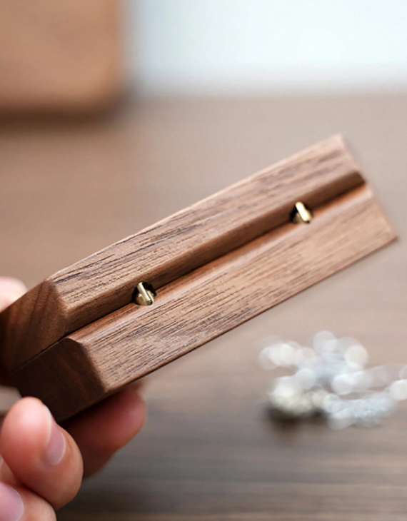 Walnut Wood Ring Box Storage