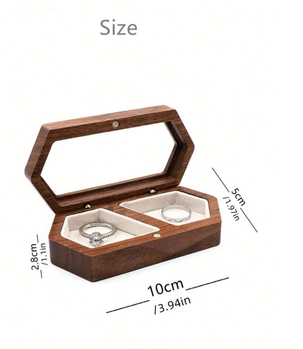 Walnut Wood Ring Box Storage