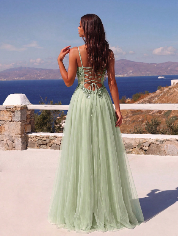 Elegant Spaghetti Strap Sequin Dress