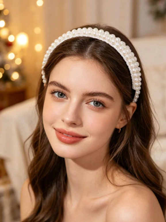 Bride Pearl & Rhinestone Décor Headband