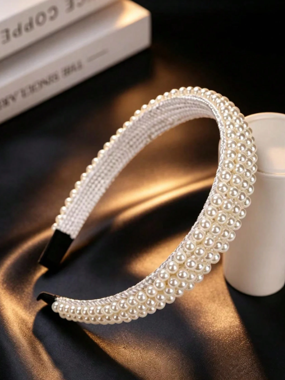 Bride Pearl & Rhinestone Décor Headband