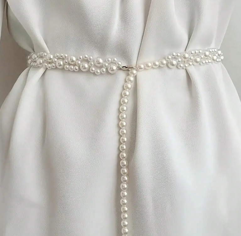 Faux Pearl Decorative Belt
