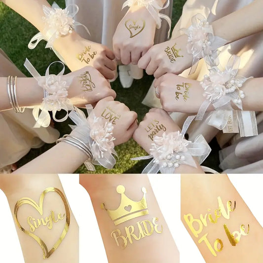 6pcs Tattoo Stickers Bridal Team