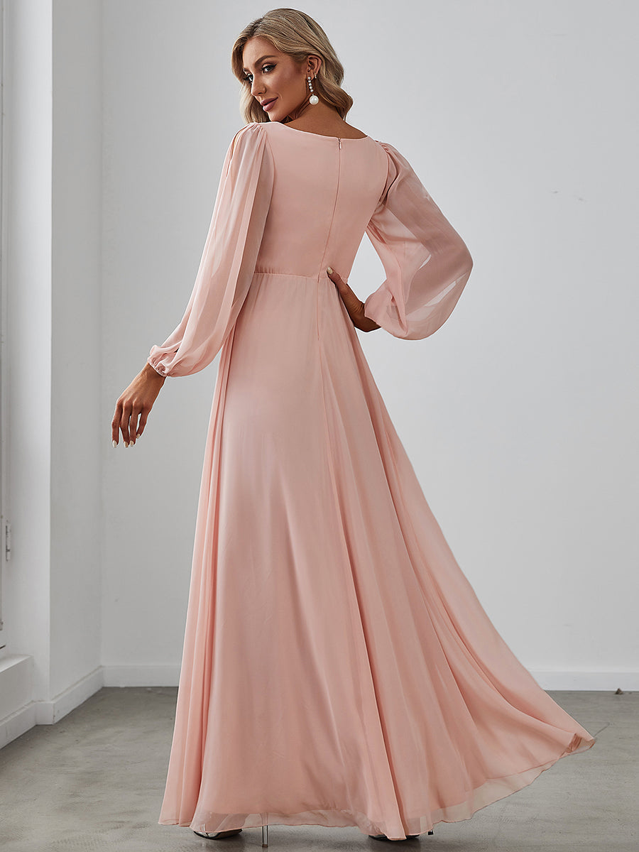 Lilac Chiffon Custom Cold One-Shoulder Slit A-line Formal Dress