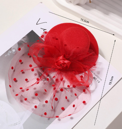 Mini Hat Fascinator Red