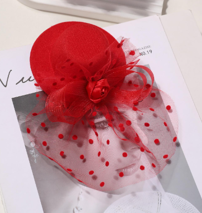 Mini Hat Fascinator Red