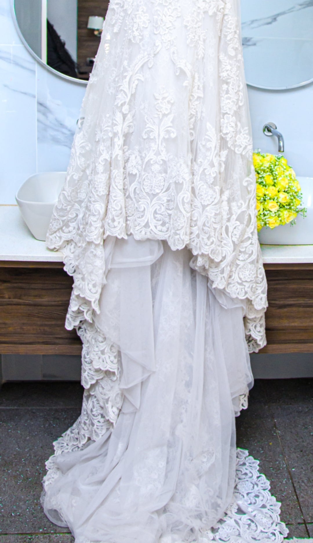 Off-White Beaded Mermaid Wedding Dress | Bequest Brides
