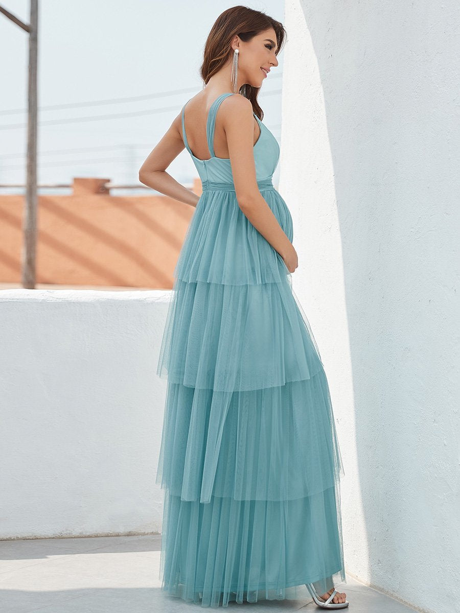 Strappy Layered Maternity Dress
