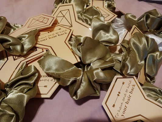 7Pc Satin Hair Scrunchies Set Sage