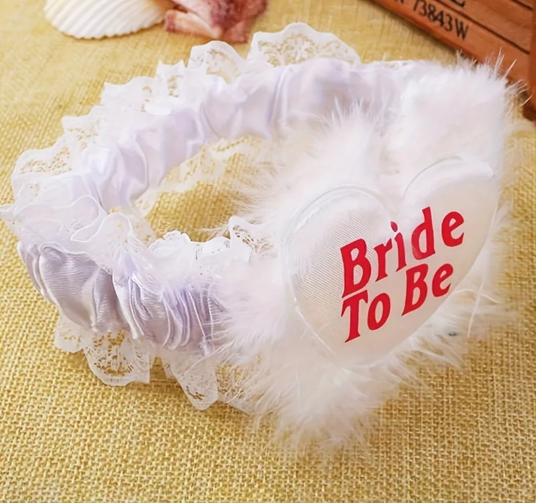 Heart Bride to be Garter Belt