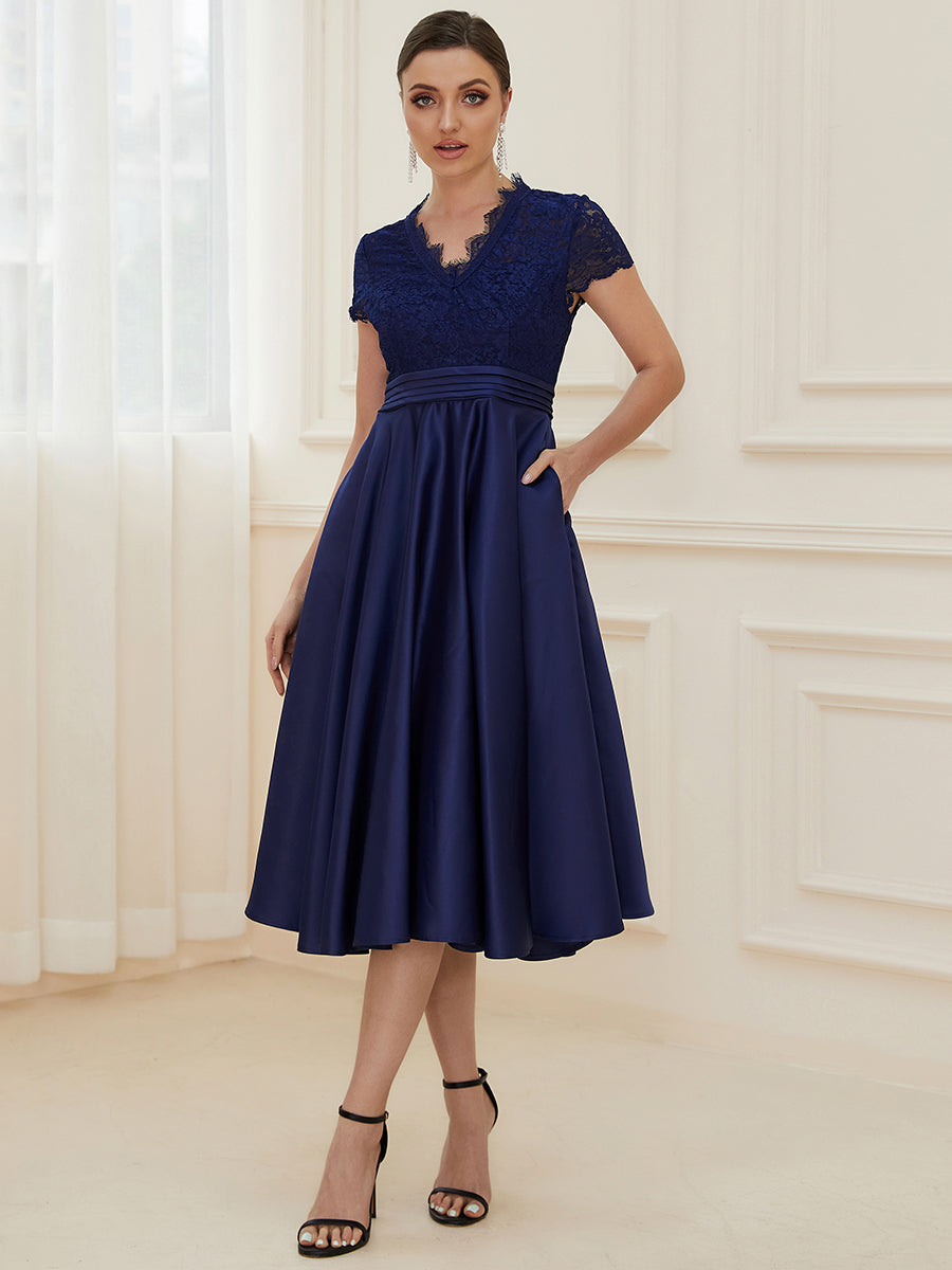 Elegant V-Neck Prom Evening Cocktail Dresses
