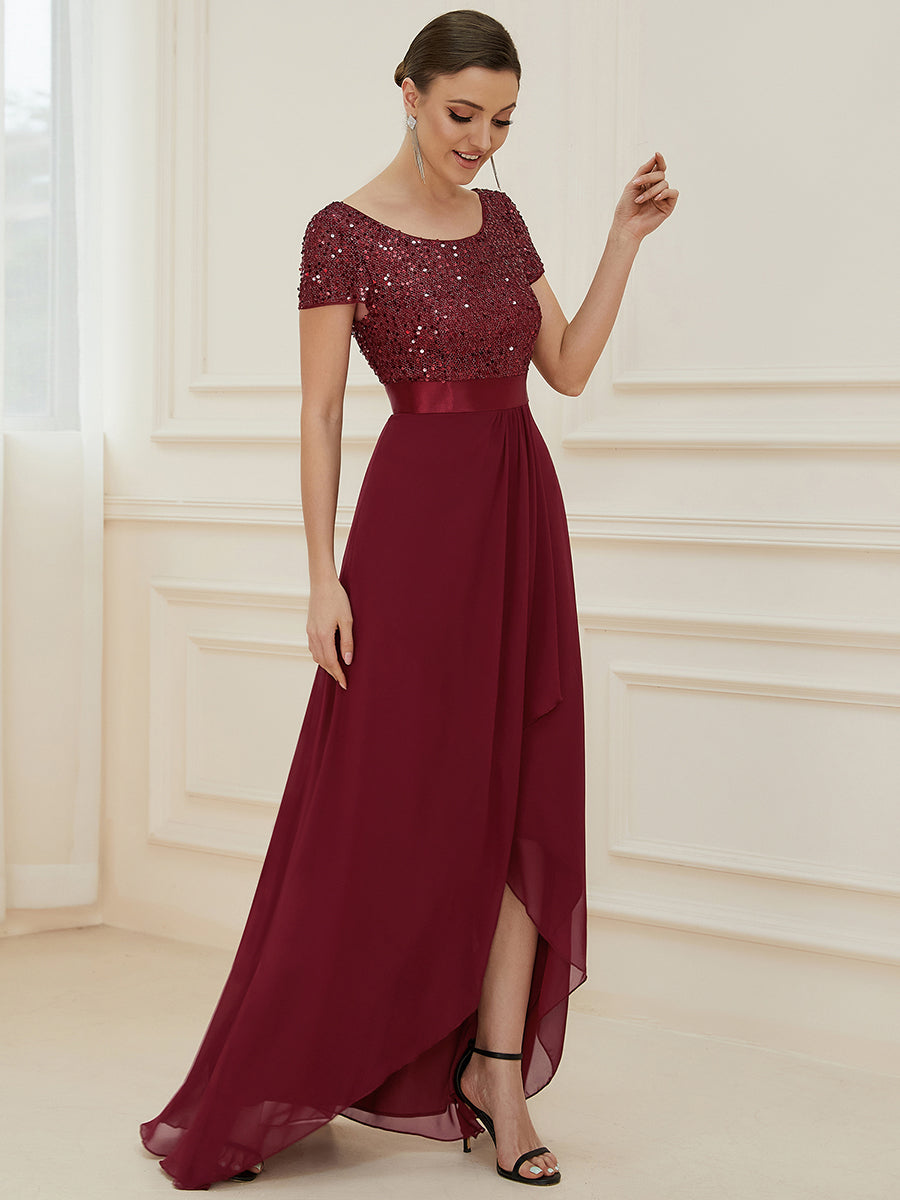 Mother of Bride Round Neck A-Line Floor Length Dress