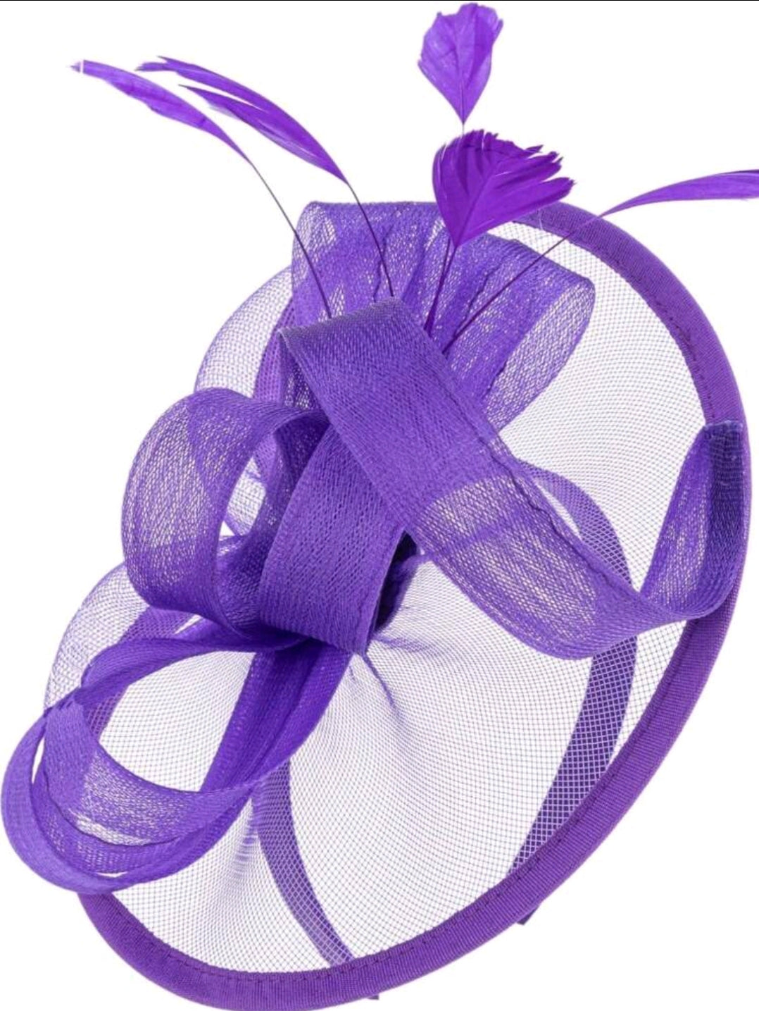 Feather Flower Fascinator Purple