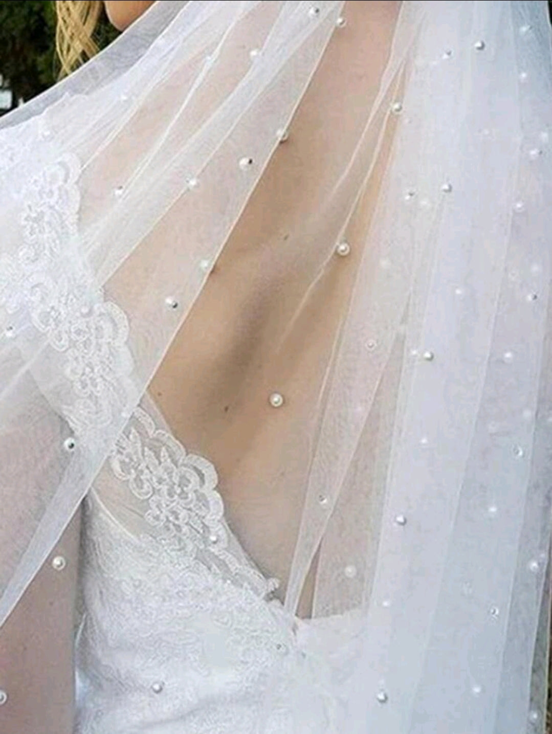 Pearl Bridal Veil Hair with Comb