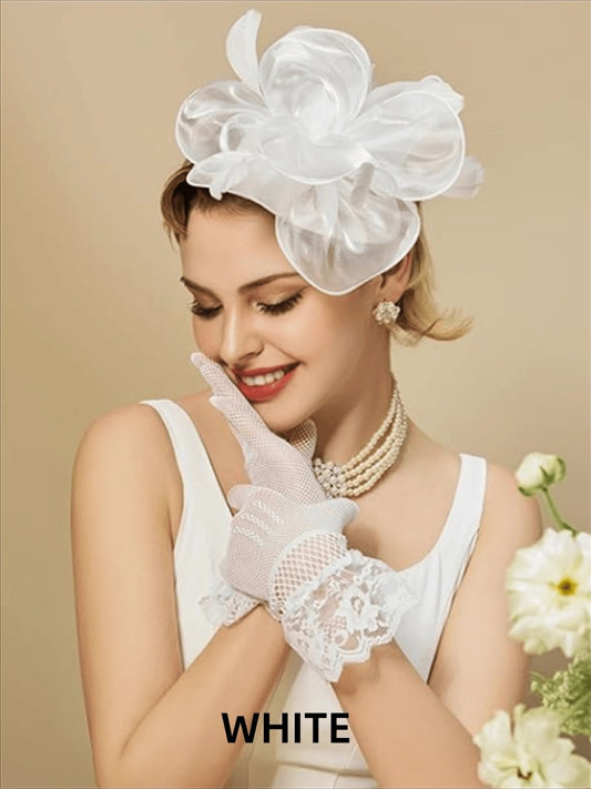 White Tea Party Fascinator Set