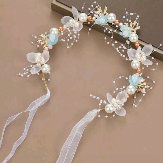 Girls' Blue Flower Girl Headband