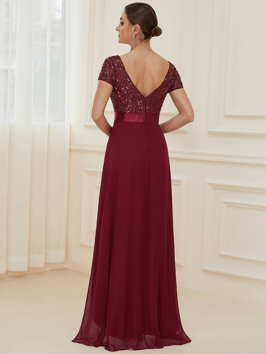 Mother of Bride Round Neck A-Line Floor Length Dress