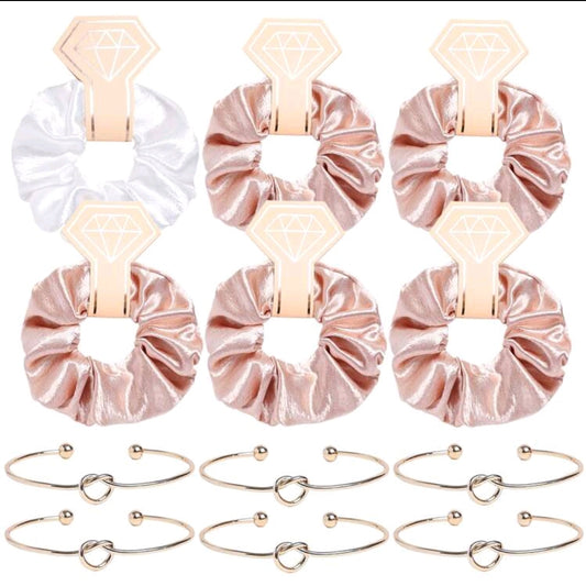 12pcs/set Satin Hair Scrunchies Pink