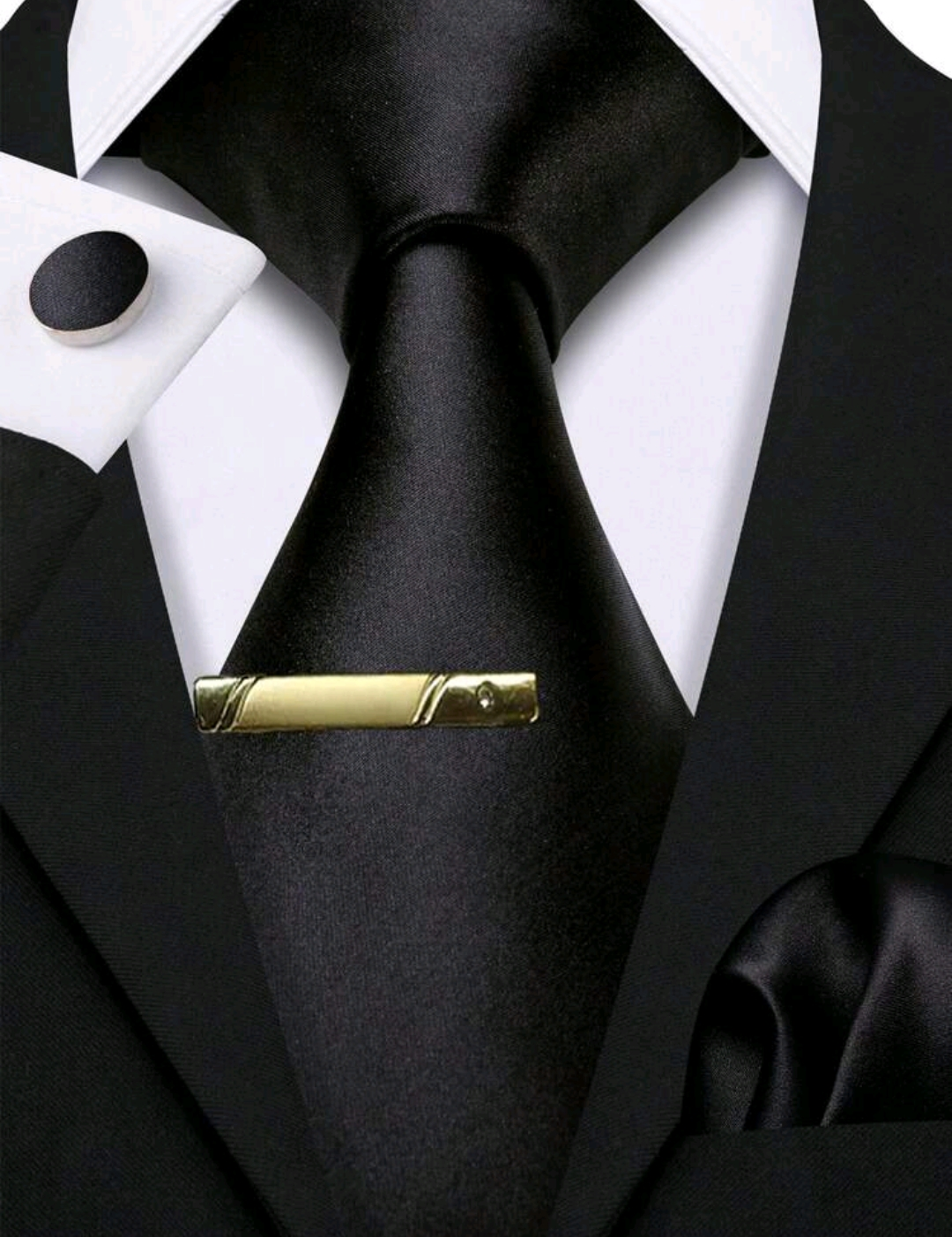 Wedding Tie Set Black