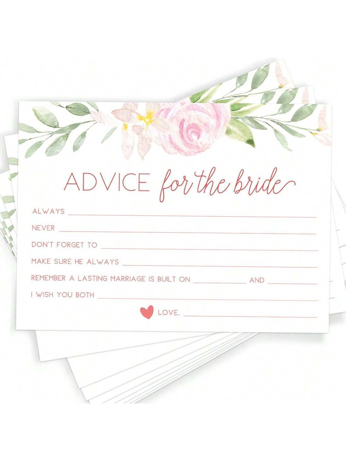 10pc Advice Cards For The Bride