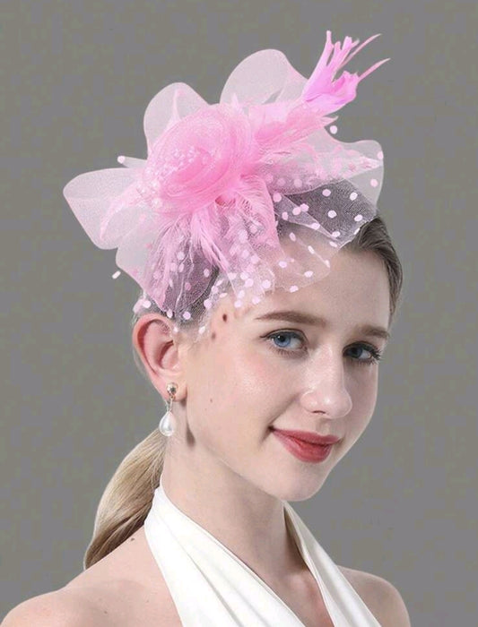 Wedding Fascinator Flower Decor Baby Pink
