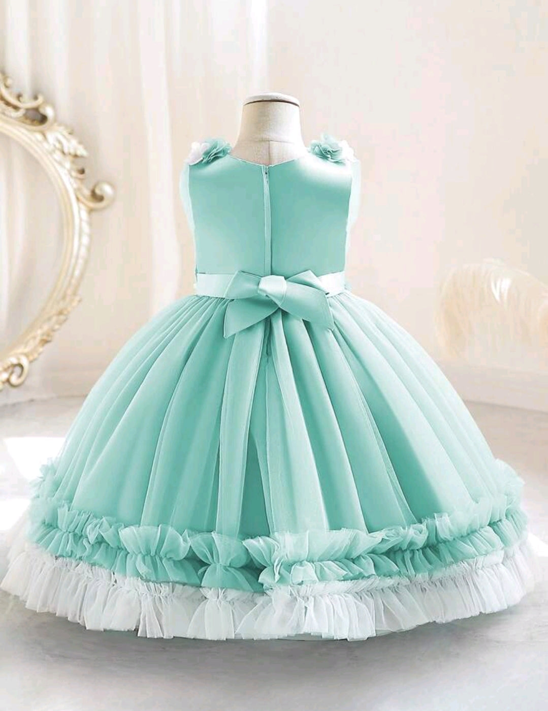 3D Floral Mesh Princess Party Dress