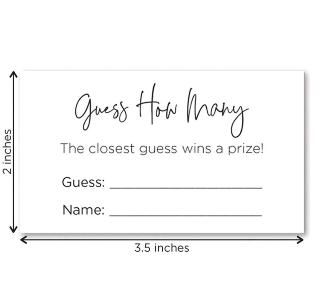10pcs How Many Guests - Guessing Wedding Game Cards