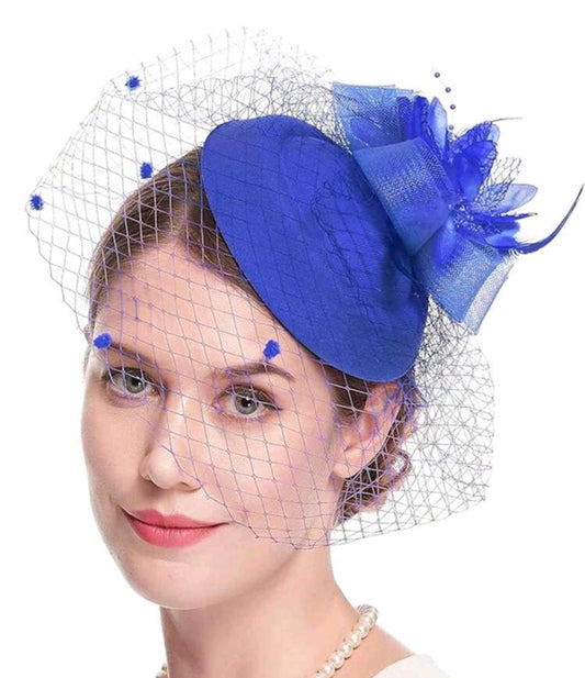 Tea Party Fascinator Royal Blue