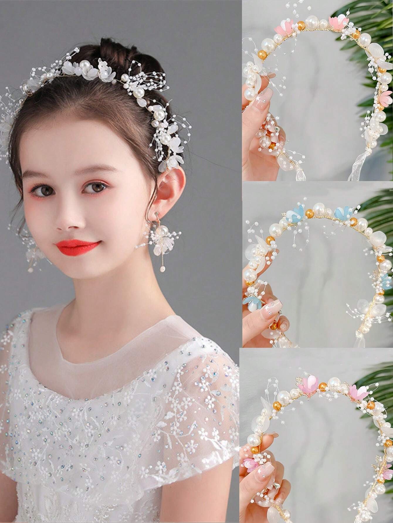 Girls' Blue Flower Girl Headband