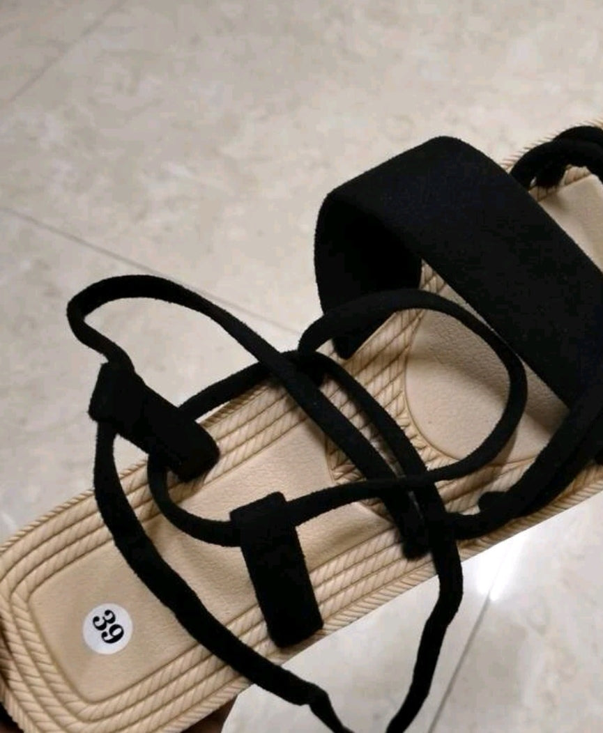Vacation Solid Outdoor Fabric Flat Sandals