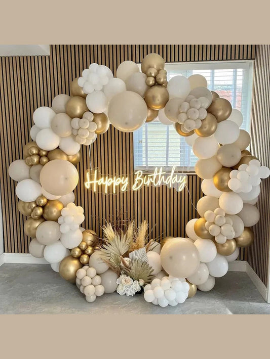 203 piece Cream-white Balloon & Flower Garland Arch Kit