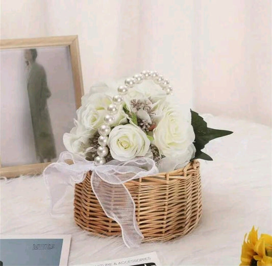 Handcrafted Brown Rattan Wedding Basket