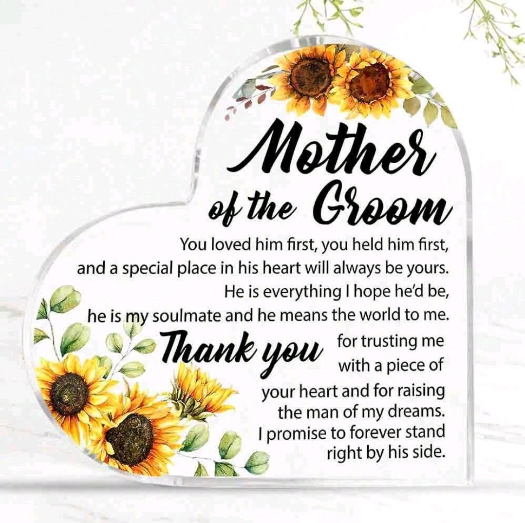 Mother of Groom plaque