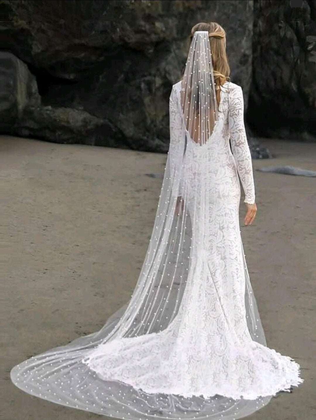 Pearl Bridal Veil Hair with Comb
