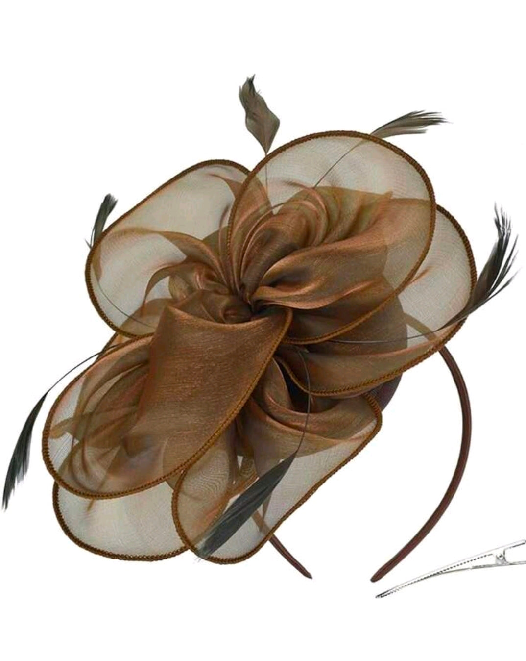Brown Flower Mesh Fascinator